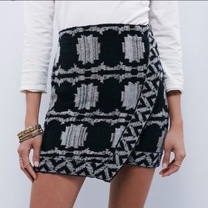 Free People Sweater Knit Aztec design mini skirt